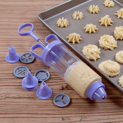 2 PCS Cookie Gun + 8 Mouth + 10 Flower Piece Set Biscuit Mold Squeeze Cream Baking Tool-garmade.com