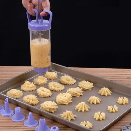 2 PCS Cookie Gun + 8 Mouth + 10 Flower Piece Set Biscuit Mold Squeeze Cream Baking Tool-garmade.com