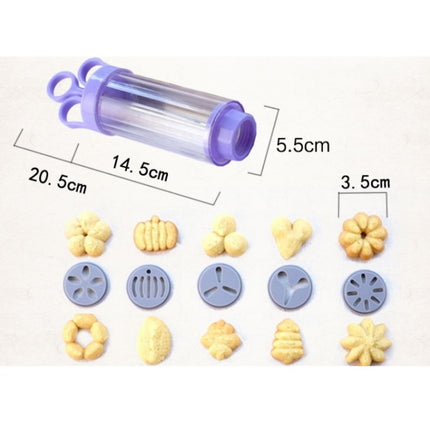 2 PCS Cookie Gun + 8 Mouth + 10 Flower Piece Set Biscuit Mold Squeeze Cream Baking Tool-garmade.com