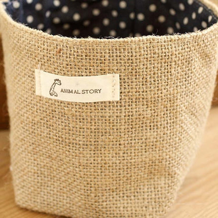 5 PCS Cotton and Linen Cloth Art Flowerpot Small Sack Hanging Storage Basket, Style:Dots(Red)-garmade.com
