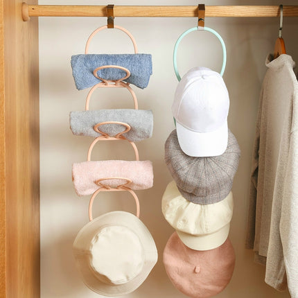6 PCS Multifunctional Hat Storage And Drying Rack Behind The Door Dormitory Scarf Bag Hook( White)-garmade.com