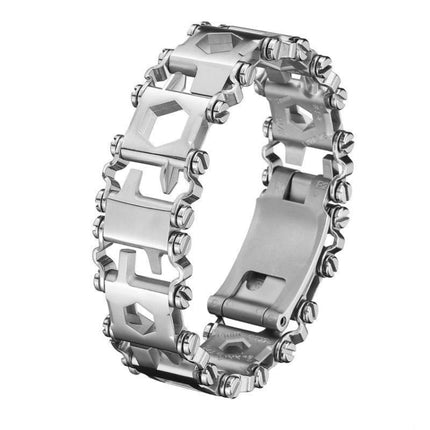 Multifunctional Stainless Steel Outdoor Survive Tool Bracelet for Men(Narrow Silver)-garmade.com
