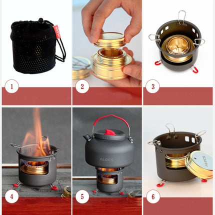 ALOCS CS-B02 Outdoor Alcohol Stove Set High-power Alcohol Burner-garmade.com