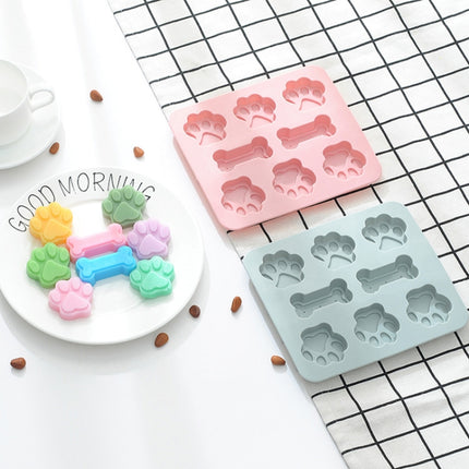 5 PCS Cartoon Cat Claw Bone Shape Cake Chocolate Silicone Mold Microwave Baking Ice Tray Mold Pudding Jelly Mold(Pink)-garmade.com