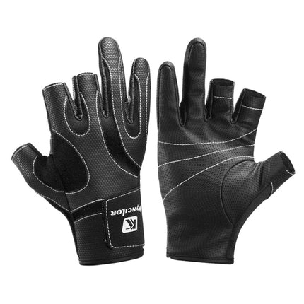 Kyncilor A0062 Outdoor Camping Three-finger Gloves Antiskid Sports Fishing Gloves, Size: M(Black)-garmade.com