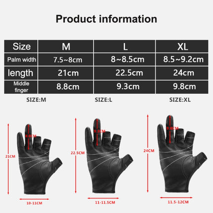 Kyncilor A0062 Outdoor Camping Three-finger Gloves Antiskid Sports Fishing Gloves, Size: XL(Black)-garmade.com