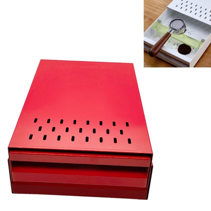 Stainless Steel Drawer Type Coffee Grounds Box Coffee Machine Supporting Equipment(Red)-garmade.com