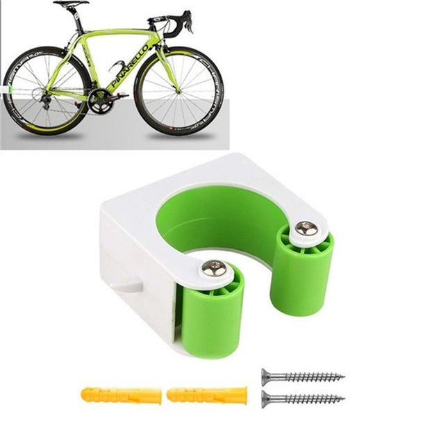 2 PCS Bicycle Parking Buckle Children Road Bike Mountain Bike Simple Wall Mount, Style:Mountain Bike(Green)-garmade.com