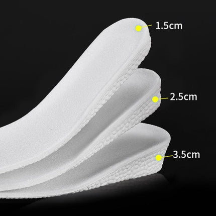 5 Pairs Inner Increased Insoles Sports Shock Absorption Increased Breathable Sweat-absorbent Deodorant Invisible Pad, Thickness:2.5cm(39-40)-garmade.com