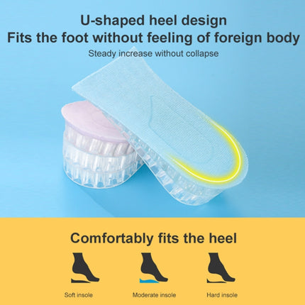 10 Pairs JF101 Invisible Transparent Silicone Heightening Pad Heel Heightening Insole Shock Absorption Half Pad, Specification:One Layer(Black)-garmade.com