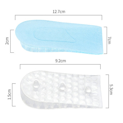 10 Pairs JF101 Invisible Transparent Silicone Heightening Pad Heel Heightening Insole Shock Absorption Half Pad, Specification:One Layer(Black)-garmade.com