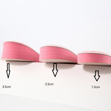 2 Pairs Massage Inner Heightening Insoles Men and Women EVA Breathable Sports Heightening Shoes Full Pad, Size: 37-38(Pink 1.5cm)-garmade.com
