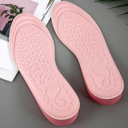 2 Pairs Massage Inner Heightening Insoles Men and Women EVA Breathable Sports Heightening Shoes Full Pad, Size: 37-38(Pink 2.5cm)-garmade.com
