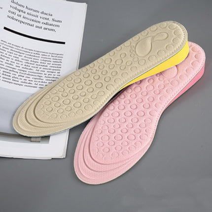 2 Pairs Massage Inner Heightening Insoles Men and Women EVA Breathable Sports Heightening Shoes Full Pad, Size: 37-38(Pink 3.5cm)-garmade.com