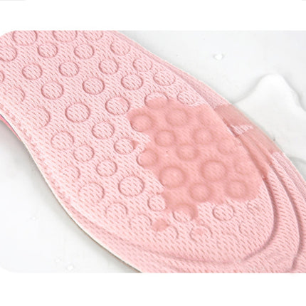2 Pairs Massage Inner Heightening Insoles Men and Women EVA Breathable Sports Heightening Shoes Full Pad, Size: 37-38(Beige 3.5cm)-garmade.com