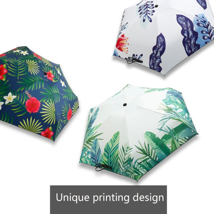 Small Fresh Umbrella Lightweight Anti-Ultraviolet Sun Umbrella Rain Or Sun Umbrella, Style:Tri-fold(Green)-garmade.com