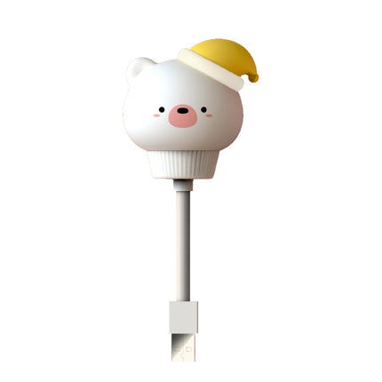 USB Night light LED Cute Bedroom Sleep Eye Protection Bedside Lamp, Style:Regular Version(Bear)-garmade.com