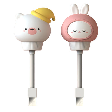 USB Night light LED Cute Bedroom Sleep Eye Protection Bedside Lamp, Style:Regular Version(Rabbit )-garmade.com