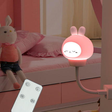 USB Night light LED Cute Bedroom Sleep Eye Protection Bedside Lamp, Style:Remote Control Version(Rabbit )-garmade.com