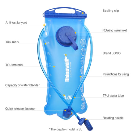 Rhinowalk Cycling Water Bag 2L/3L Full Opening Outdoor Drinking Water Bag Drinking Equipment, Colour: RK18101 red 2L-garmade.com