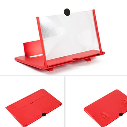 Pull-out Mobile Phone Screen Magnifier 3D Video Desktop Mobile Phone Holder, Size:10 inch(Red)-garmade.com