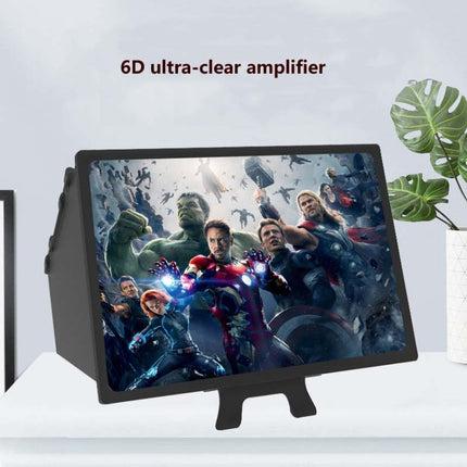 F13 12 inch Mobile Phone Screen Amplifier Foldable Three-sided Shading HD Blu-ray 3D Video Amplifier(Black)-garmade.com