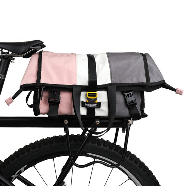 Rhinowalk Riding Messenger Bag Shoulder Diagonal Bag Bicycle Rear Shelf Pannier Bag(X2002 Pink White Gray)-garmade.com