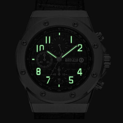 BAOGELA 1805 Sports Quartz Men Watch Luminous Silicone Watch( Rose Shell Black Surface)-garmade.com
