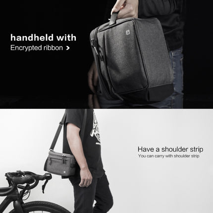 Rhinowalk Bicycle Front Handle Bag Camera Bag Waterproof 7.5 inch Large Touch Screen Navigation Mobile Phone Bag Bicycle Bag(Dark Gray)-garmade.com