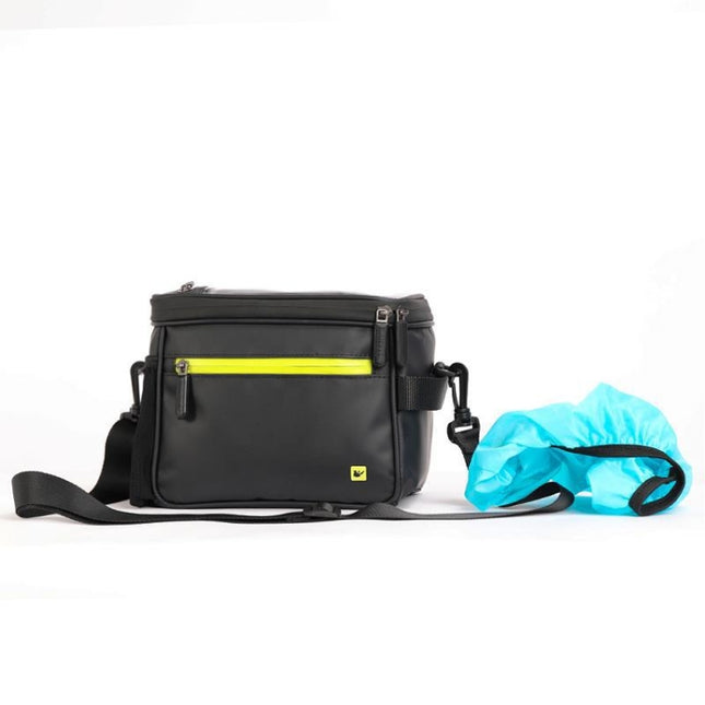 Rhinowalk Bicycle Front Handle Bag Camera Bag Waterproof 7.5 inch Large Touch Screen Navigation Mobile Phone Bag Bicycle Bag(Matt Black Green)-garmade.com