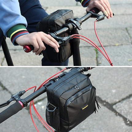 Rhinowalk Bicycle Front Bag Waterproof Handlebar Bag Folding Bike Front Bag Large Capacity Riding Bag(Carbon Fiber Pattern)-garmade.com