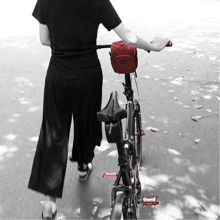 Rhinowalk Bicycle Front Handlebar Bag Multifunctional Shoulder Waterproof Mobile Phone Bag Cycling Riding Equipment Bag(Black)-garmade.com