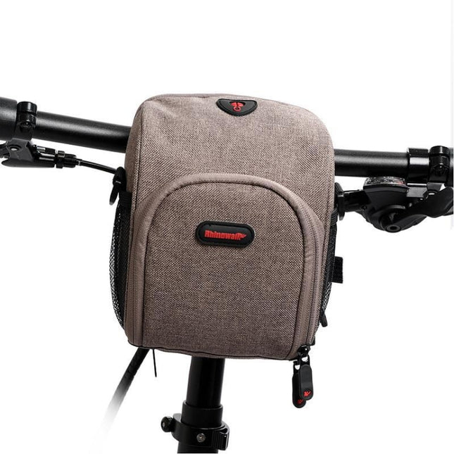 Rhinowalk Bicycle Front Handlebar Bag Multifunctional Shoulder Waterproof Mobile Phone Bag Cycling Riding Equipment Bag(Khaki)-garmade.com