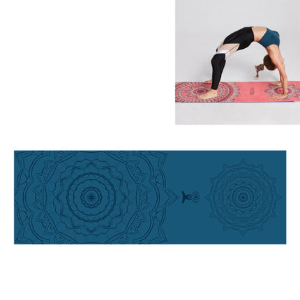 Portable Printed Non-slip Environmental Protection Yoga Mat Drape, Size: 185 x 63cm(Tibetan Green Lotus)-garmade.com