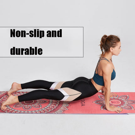 Portable Printed Non-slip Environmental Protection Yoga Mat Drape, Size: 185 x 63cm(Green Lucky Elephant)-garmade.com