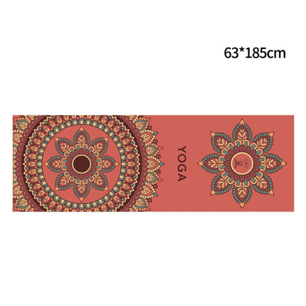 Portable Printed Non-slip Environmental Protection Yoga Mat Drape, Size: 185 x 63cm(Red Heart Lotus)-garmade.com