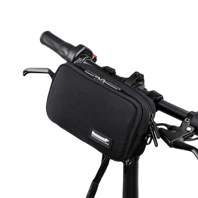 Rhinowalk Leisure Bike Front Bag Small Storage Bicycle Handlebar Bag Travel Storage Commuter Bag(Black)-garmade.com