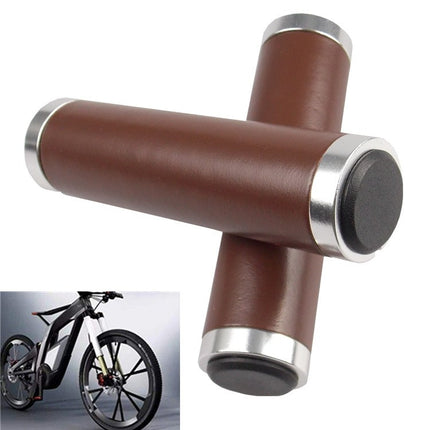 Retro Bicycle Leather Grip Cover Mountain Bike Comfortable Cowhide Grip Cover, Colour: HG005 Ordinary-garmade.com