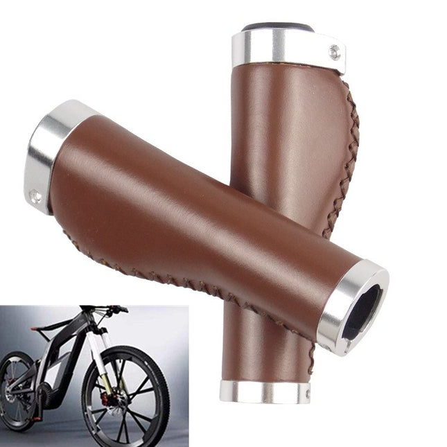 Retro Bicycle Leather Grip Cover Mountain Bike Comfortable Cowhide Grip Cover, Colour: HG006 Comfortable-garmade.com