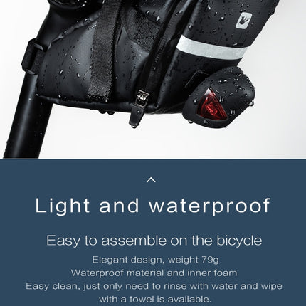Rhinowalk Bicycle Tail Saddle Bag Waterproof Lightweight Mountain Bike Tool Bag Cycling Equipment( Carbon Fiber Black)-garmade.com
