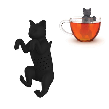 2 PCS Silicone Kitten Tea Maker Tea Leak(Black)-garmade.com