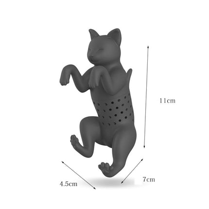 2 PCS Silicone Kitten Tea Maker Tea Leak(Black)-garmade.com