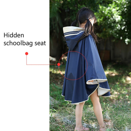 Boys And Girls Raincoat Kindergarten Baby Three-dimensional Poncho With Schoolbag Seat, Size: M(Beige)-garmade.com
