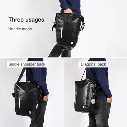 Rhinowalk Bicycle Backpack Full Waterproof Shelf Bag 25L Unilateral Frame Bag Long-distance Travel Bicycle Bag(Black Green)-garmade.com