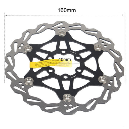 SNAIL FD-01 Mountain Bike Floating Disc Bicycle Brake Pad Six Nail Brake Disc, Size:160mm, Color:Black-garmade.com