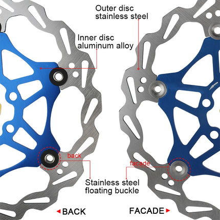 SNAIL FD-01 Mountain Bike Floating Disc Bicycle Brake Pad Six Nail Brake Disc, Size:160mm, Color:Black-garmade.com