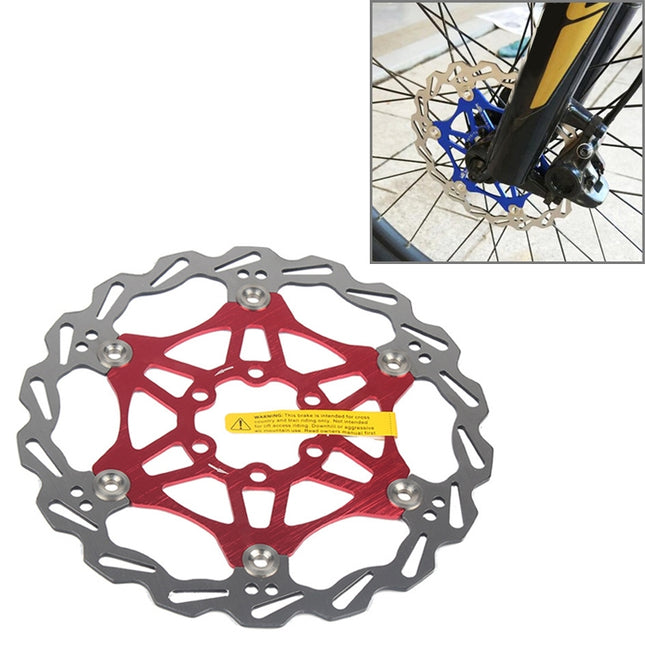 SNAIL FD-01 Mountain Bike Floating Disc Bicycle Brake Pad Six Nail Brake Disc, Size:180mm, Color:Red-garmade.com