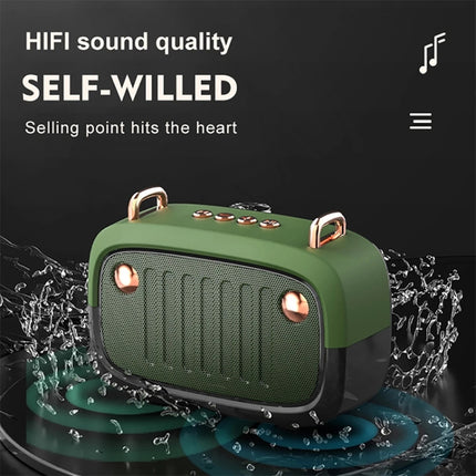 BS32D Wireless Bluetooth Speaker Cartoon Subwoofer Outdoor Card Portable Mini Speaker(Black)-garmade.com