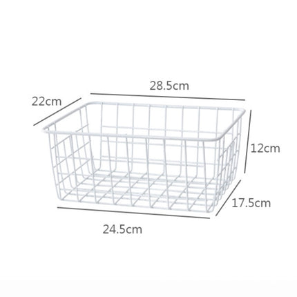 Wrought Iron Tabletop Snack Storage Box Sundries With Cloth Storage Basket(Black)-garmade.com