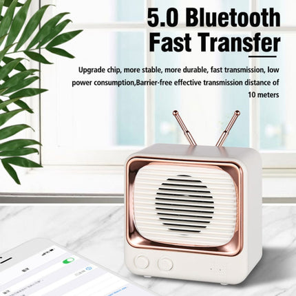 DW02 TV Shape Retro Bluetooth Wireless Speaker Mini Portable Card Audio(Green)-garmade.com